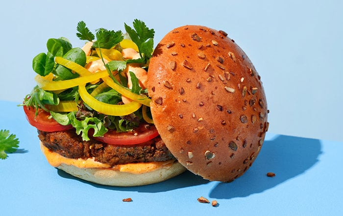 Sweet potato falafel burger