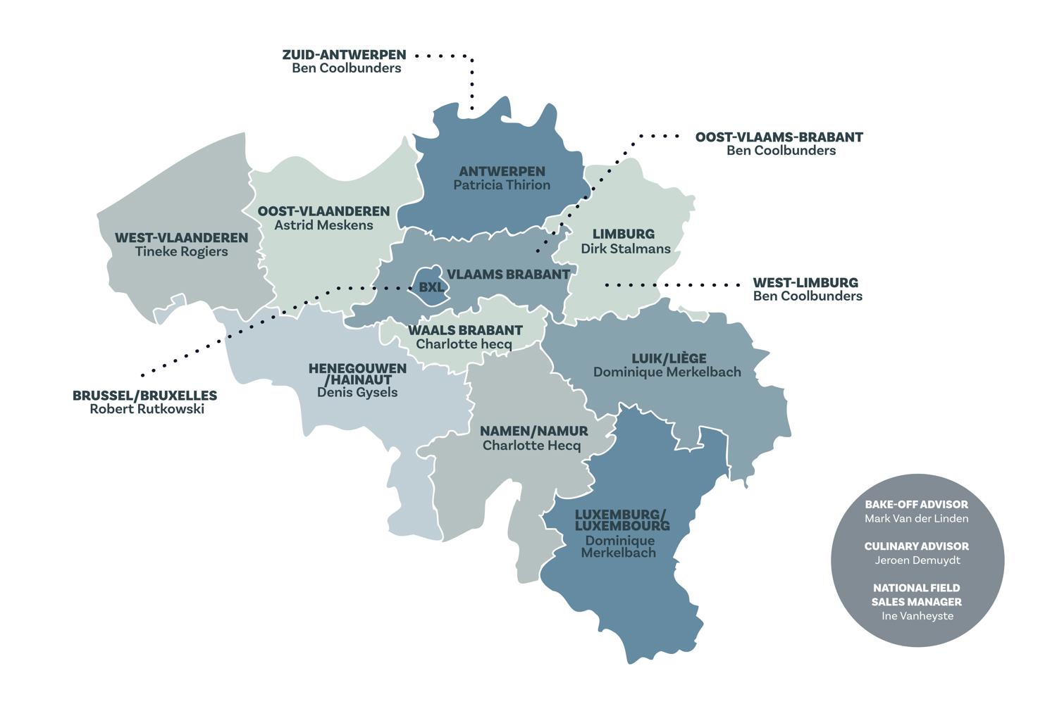 carte des régions Belgique - Pastridor 