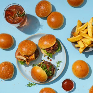 Mini hamburger assortiment potato en sesam